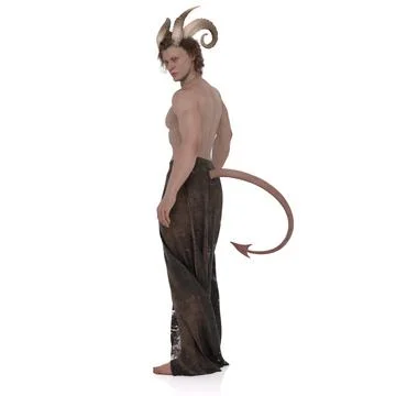 3D Render :  horror Male Devil creature character for halloween Stock Illustration