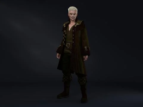 3D Render : horror Male Vampire character for halloween Stock Illustration