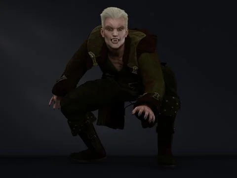 3D Render : horror Male Vampire character for halloween Illustrazione stock