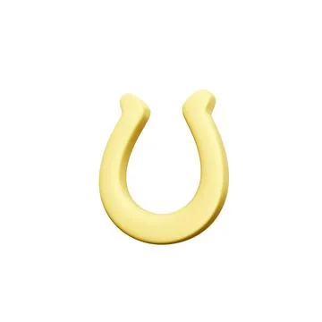 3d render of a horseshoe, isolated on white. 3d rendering icon horseshoe icon 스톡 일러스트