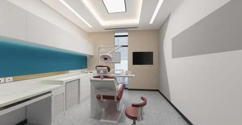 3D Render of hospital interior Stock Illustration