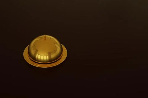 3D render hotel bell on a pure black background. Concept of a hotel with space Stock Illustration