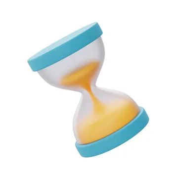 3d render hourglass isolated on light background.minimal design,3d rendering. Stock Illustration