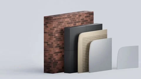 3d render of house wall insulation. Thermal materials for energy saving Video stock 219757618