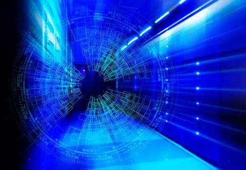 3D render HUD interface is an ERP system concept with a holographic interface on Stock Illustration