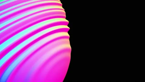 3D render of a huge holographic object with displacement of surface Stock Footage 239068700