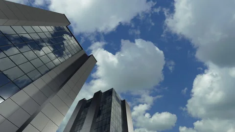 3D render huge skyscraper, office building business center or bank Stock Footage 131016354
