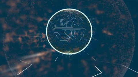 3d render human brain malfunction with glitch motion tecture around. Ilustración de archivo