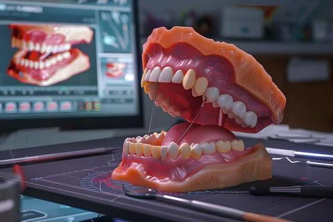 3d render of human dentures anatomy Stock Photos