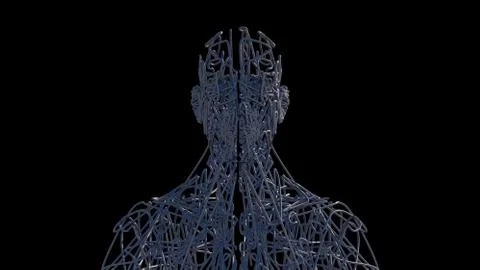 3D render. Human face art portrait Stock Illustration