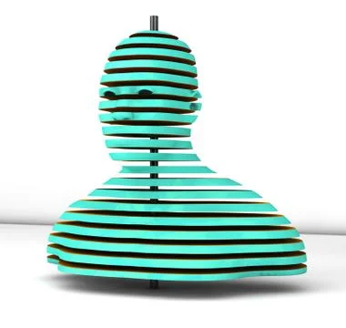 3D render. Human figure cut into slices Stock Illustration