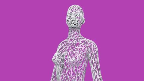 3d render Human figure made with lines Stock Illustration