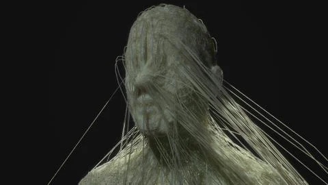 3d render Human figure made with lines Stock Illustration