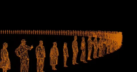 3d render of human figures as crowd for society, social issues or virtual wor Stock Footage 262120864