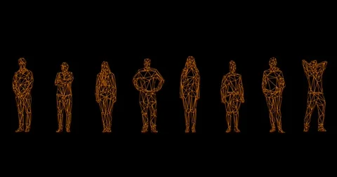 3d render of human figures as crowd for society, social issues or virtual wor Stock Footage 262120865