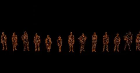3d render of human figures as crowd for society, social issues or virtual wor Stock Footage 262120867