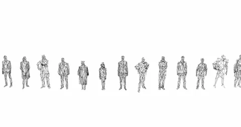 3d render of human figures as crowd for society, social issues or virtual wor Video stock 262120958