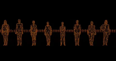 3d render of human figures as crowd for society, social issues or virtual wor Stock Footage 262120977