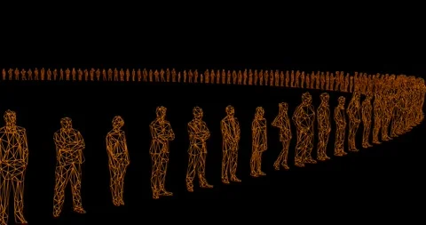 3d render of human figures as crowd for society, social issues or virtual wor Stock Footage 262121006