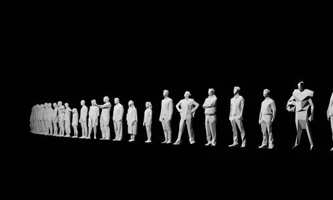 3d render of human figures as crowd for society, consumers, commercial or s.. Stock Illustration