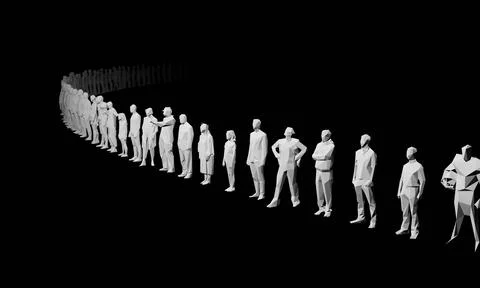 3d render of human figures as crowd for society, consumers, commercial or s.. Stock Illustration