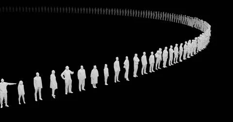 3d render of human figures as crowd for society, consumers, commercial or s.. Stock Illustration