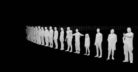 3d render of human figures as crowd for society, consumers, commercial or s.. Stock Illustration