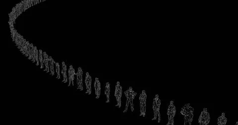 3d render of human figures as crowd for society, consumers, commercial or s.. Stock Illustration