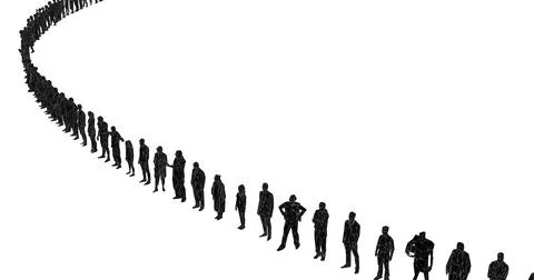 3d render of human figures as crowd for society, consumers, commercial or s.. Stock Illustration