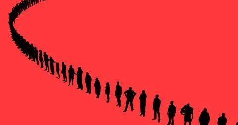 3d render of human figures as crowd for society, consumers, commercial or s.. Stock Illustration