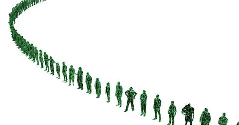 3d render of human figures as crowd for society, consumers, commercial or s.. Stock Illustration
