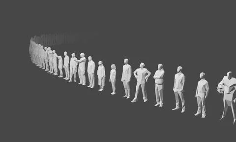 3d render of human figures as crowd for society, consumers, commercial or ... Stock Photos