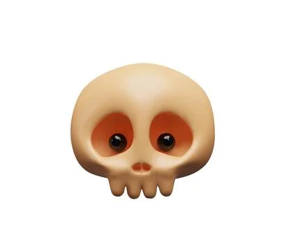 3d render human scull for Halloween front Stock Illustration