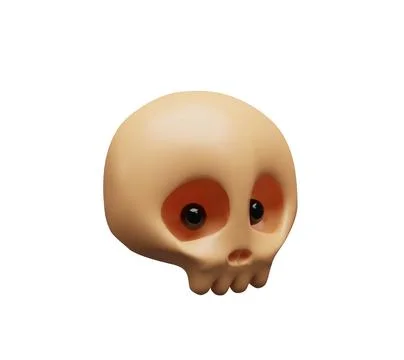 3d render human scull for Halloween side Stock Illustration