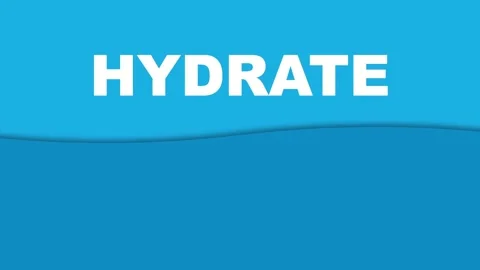 3D render of hydrate text with flowing water wave creating wellness background Stock Footage 334940301