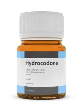 3d render of hydrocodone bottle with pills Stock Illustration