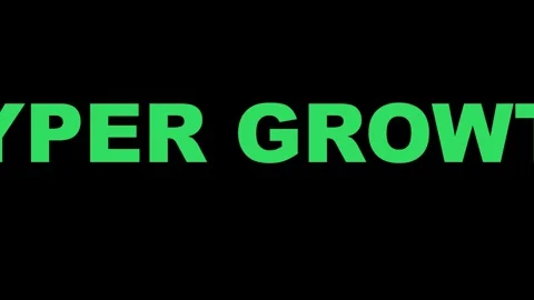3D render of hyper growth typography creating futuristic business success Stock Footage 334940414