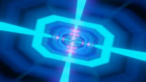 3d render hyperloop or hyper light speed warp tunnel, endless, vj concept Stock Footage 273629200