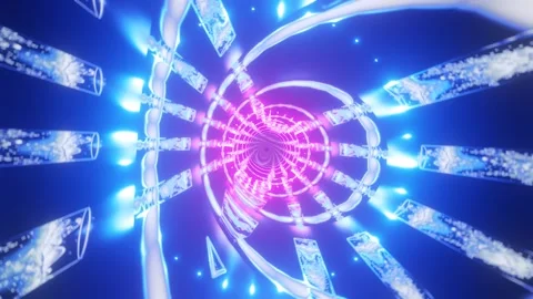 3d render hyperloop or hyper light speed warp tunnel, endless, vj concept Stock-Footage 273630583