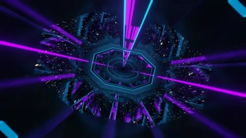 3d render hyperloop or hyper light speed warp tunnel, endless, vj concept Stock-Footage 273631232