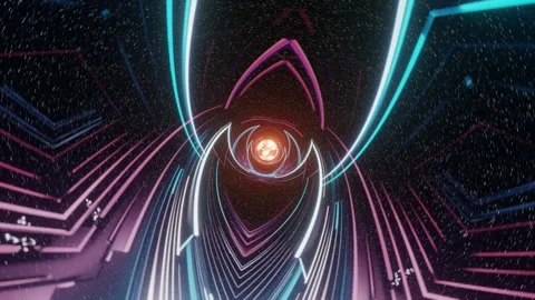 3d render hyperloop or hyper light speed warp tunnel, endless, vj concept Stock-Footage 273631290