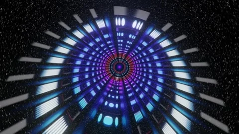 3d render hyperloop or hyper light speed warp tunnel, endless, vj concept Stock-Footage 273631588