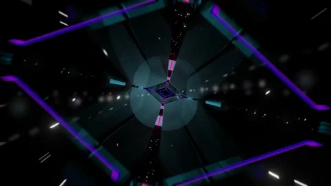 3d render hyperloop or hyper light speed warp tunnel, endless, vj concept Vidéo 273632158