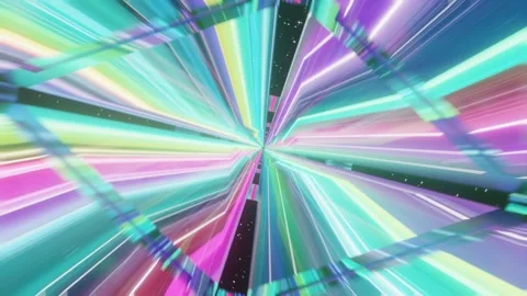 3d render hyperloop or hyper light speed warp tunnel, endless, vj concept Vidéo 273632572