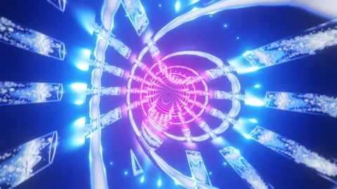 3d render hyperloop or hyper light speed warp tunnel, endless, vj concept Vidéo 273632676