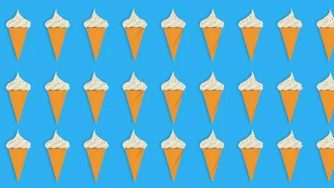 3d render ice cream on blue background Stock Illustration