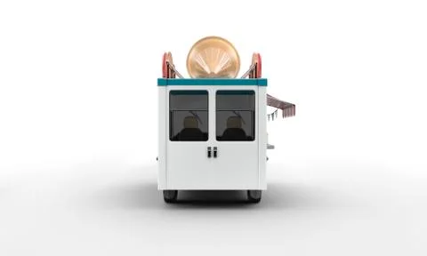 3d render of an ice cream van on a white background Stock Illustration