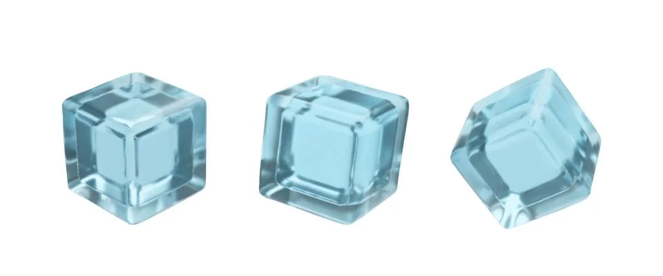 3d render ice cube set Stock Illustration