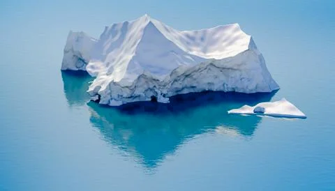 3d render of iceberg, water level side view Stock Illustration
