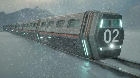 3d render. Icebreaker train and concept Stock-Illustration